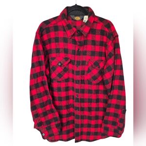 Vintage Woolrich Wool Buffalo Plaid Flannel 70's?  XL Made In USA Red Black